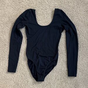 American Apparel | Black Long Sleeve Scoop Neck Bodysuit | Size M